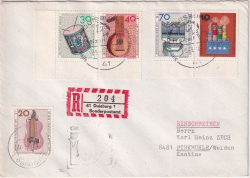 BRD - Duisburg Freizeit'74 Mercatorhalle Hobbymesse Einschreibebrief 9.3.74