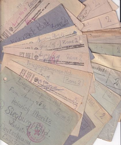 All.Bes. - Kriegsgefangenenpost 1946/48 aus JUGOSLAWIEN n. Siegburg 21 Belege