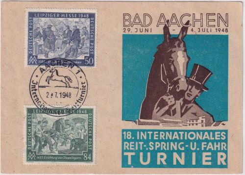 All.Bes. - Bad Aachen 1948 18. Int. Reit-, Spring- u. Fahr-Tunier Sonderkarte