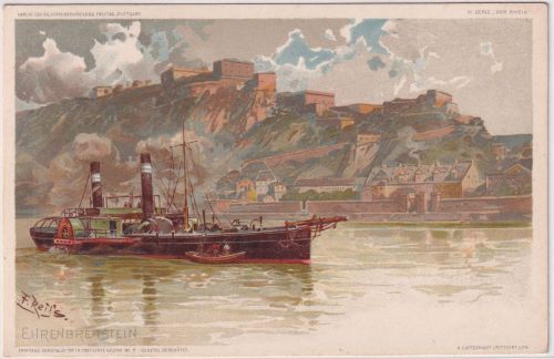 Rheinland-Pfalz - Koblenz Ehrenbreitstein fabr. Künstler-AK ungelaufen ca. 1900