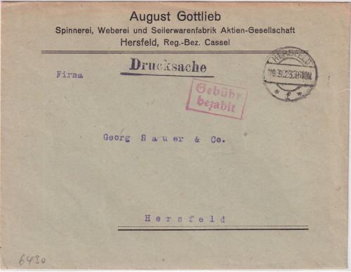 DR-Infla - Hersfeld 19.9.23 Gebühr bezahlt roter Ra2 Ortsdrucksache
