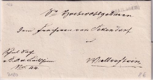Württemberg - Crailsheim L1 Dienstbrief n. Wallerstein 1826 - mit Inhalt