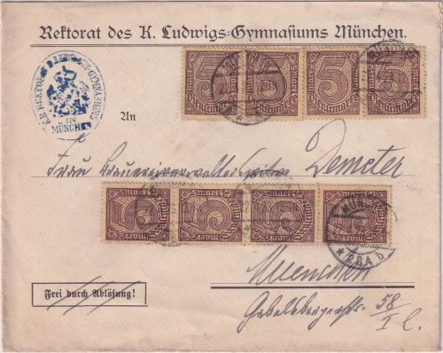 DR-Infla - 8x5 M. Ziffer Ortsdienstbrief (K. Ludwig-Gymnasium) 22.4.23