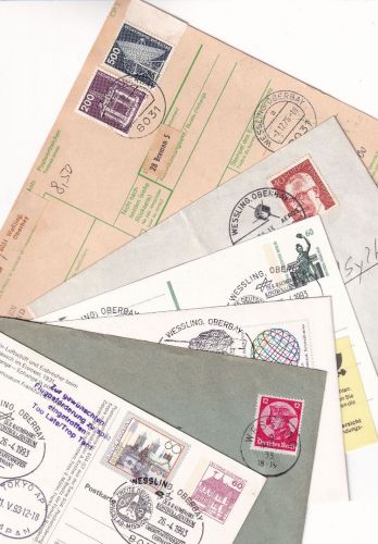 Bayern/BRD - Wessling 7 Belege 1933/1993 darunter Auslandspaketkarte etc.