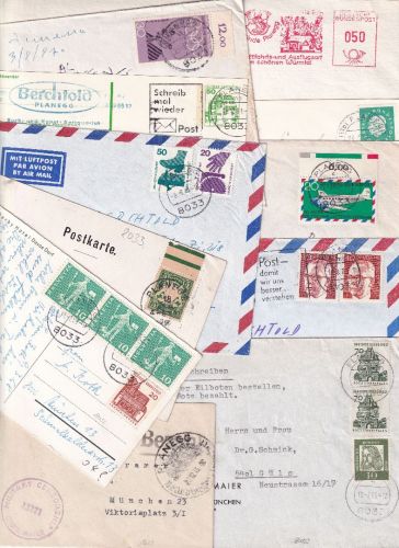 Bayern/BRD - Planegg 11 Belege 1899/1981 darunter Gebühr bezahlt, Irrläufer etc.