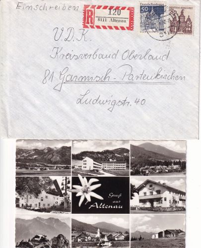 BRD - Altenau 1972 Einschreibebrief u. sw-Mehrbild-Foto-AK (ca. 1965)