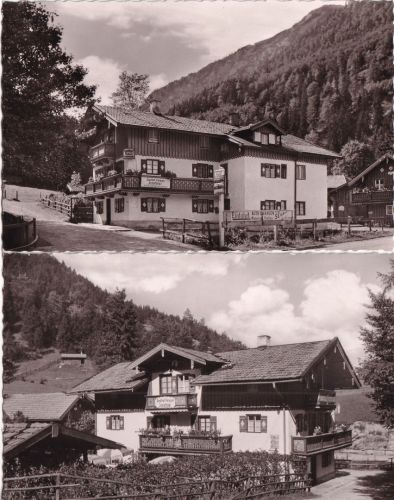 Bayern - Neuhaus a. Schliersee Gasthof/Pension Josefstal 2 sw-Foto-AK dat. 1961