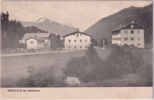 Bayern - Neuhaus b. Schliersee Ortsansicht sw-AK gelaufen 1906