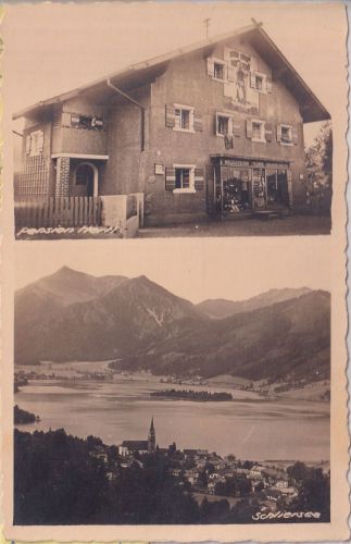 Bayern - Schliersee Pension Hertl Ladengeschäft sw-Mehrbild-Foto-AK ca. 1935
