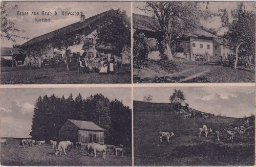 Bayern - Grub b. Miesbach Kurbihof etc. sw-Mehrbild-Foto-AK ungelaufen ca. 1910