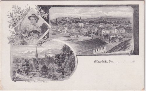 Bayern - Miesbach sw-Mehrbild-AK (Kunstanstalt Stücker) ungelaufen ca. 1895