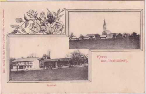Bayern - Irschenberg Salzhub Ortsansicht sw-Mehrbild-AK ungelaufen ca. 1900