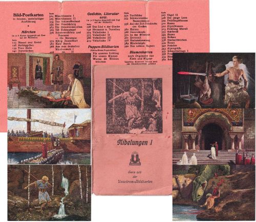 DR - Dt. Sagen Nibelungen I Kartenserie (6 Stück) Uvachrom Bildkarten Serie 405