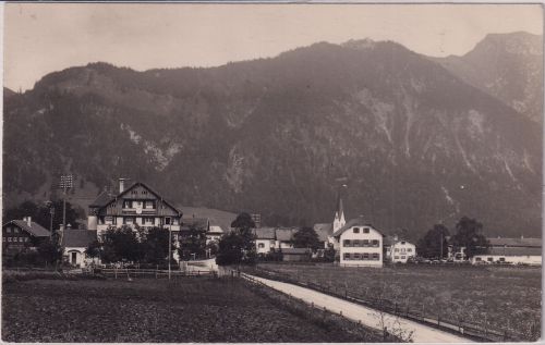 Bayern - Bayrischzell Ortsansicht m. Thraiten sw-Foto-AK gelaufen 1929