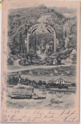 Bayern - Kloster Andechs Herrsching sw-Mehrbild-AK gelaufen 1899