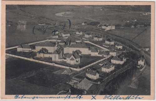 Bayern - Landsberg a/Lech Gefangenenanstalt sw-Luftaufnahme AK gelaufen 1934