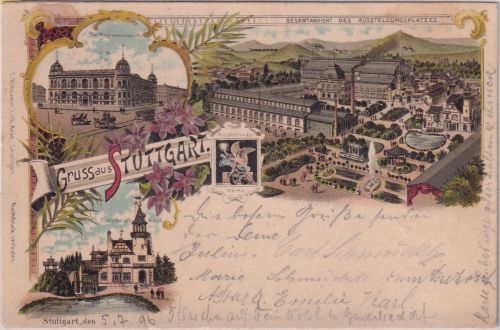 Württemberg - Stuttgart Elektrizitätshaus etc. 5 Pfg. Privatganzsache 1896