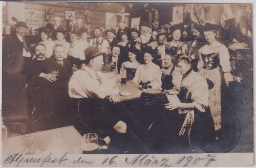 Thüringen - Apolda "Alpenfest 16. März 1907" private sw-Foto-AK gelaufen