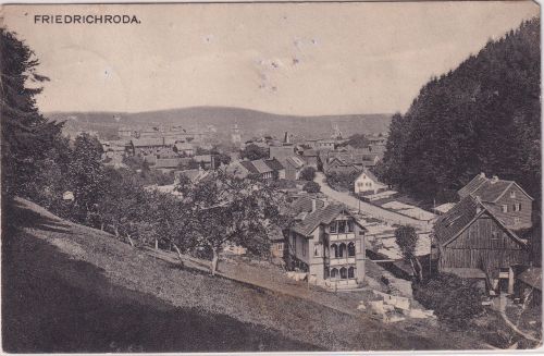 Thüringen - Friedrichroda Ortsansicht sw-AK gelaufen/Feldpost 1915