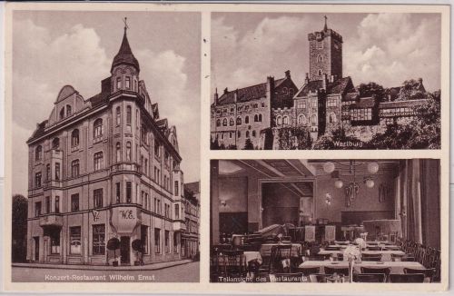 Thüringen - Eisenach Konzert-Restaurant Wilhelm Ernst sw-Mehrbild-AK 1937