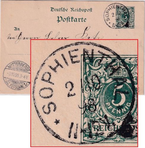 DR - Sophienthal 2/10 98 kl. K1 Ganzsache n. Wittenberge