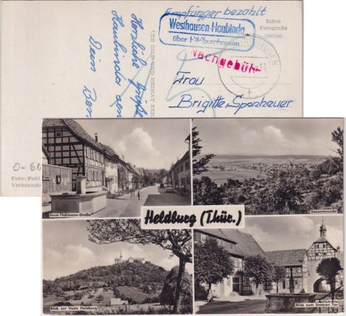 Thüringen - Heldburg Straßenansicht etc. sw-Mehrbild-AK gelaufen 1983