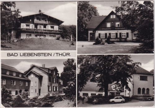 Thüringen - Bad Liebenstein Gaststätten etc. sw-Mehrbild-AK gelaufen 1983