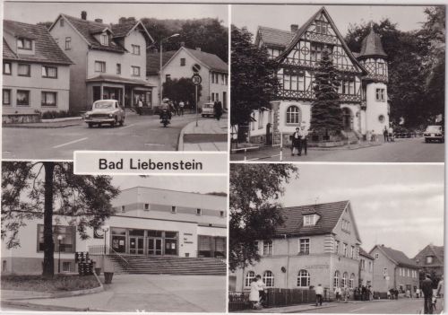Thüringen - Bad Liebenstein Postamt Gasthof etc. sw-Mehrbild-AK gelaufen 1983