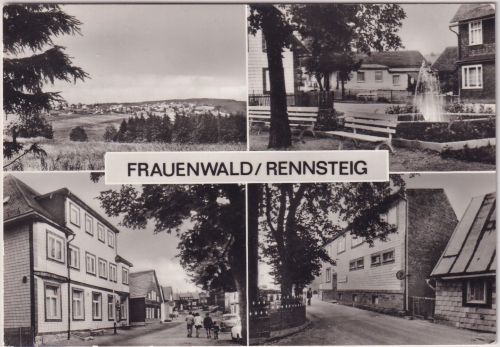 Thüringen - Frauenwald FDGB-Erholungsheim etc. sw-Mehrbild-AK gelaufen 1983