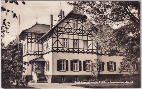 Thüringen - Bad Klosterlausnitz Sanatorium der SV sw-Foto-AK gelaufen 1966