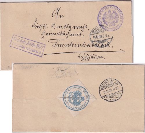 DR - Rudolstadt 1908 Frei d. Ablösung No.7 (Katasteramt) Dienstbrief