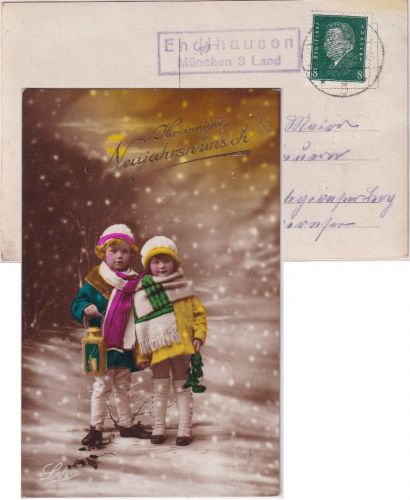 DR - Endlhausen München 3 Land Landpost-Ra2 Neujahrskarte n. Tegernsee 1931
