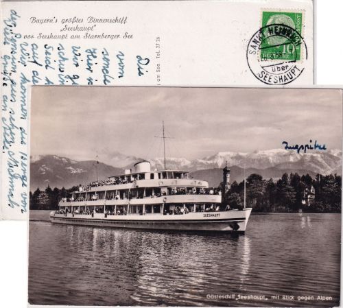 BRD - Sankt Heinrich ü. Seeshaupt Poststelle I Karte n. Köln 1958