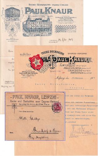 DR - Leipzig 1907 Firmenbrief (2 illustr. Briefbögen) n. Bisdorf