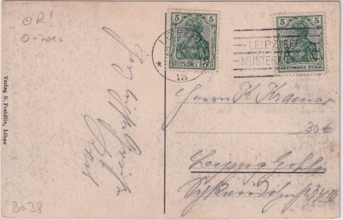 DR - Leipzig 13 1920 Leipziger Mustermesse selt. Masch.-SST Ortskarte