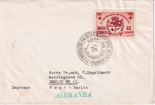 Brasilien - Exposição Filatélica Florianopolis 1955 SST Drucksache n. Berlin