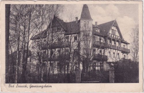 Sachsen - Bad Lausick Genesungsheim sw-AK gelaufen/Feldpost 1941