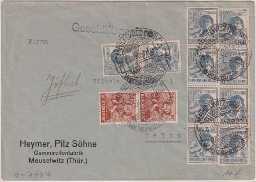 All.Bes./Währungsreform - 10x12+2x24 Pfg. Arbeiter Geschäftspapiere 26.6.48