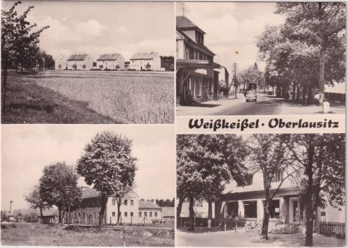 Sachsen - Weißkeisel (Oberlausitz) Geschäft Straße etc. sw-Mehrbild-AK 1979