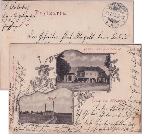 Sachsen - Muckwar Ziegelei etc. Mehrbild-sw-AK n. Deutsch-Südwestafrika 1905