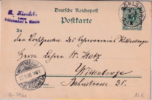DR - Görlsdorf 26.9.98 K1 5 Pfg. Ganzsache Schlabendorf - Wittenberge