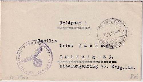 DR - Lönnewitz 2 ü. Falkenberg Poststelle I Feldpostbrief n. Leipzig 1940