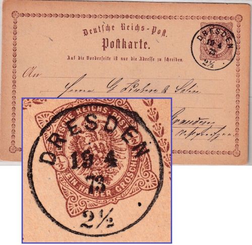 DR - Dresden 19.4.73 2 1/2 K1 1/2 Gr. Brustschild Ganzsache n. Graudenz