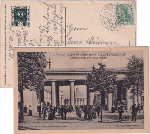 DR - Dresden 1911 Int. Hygiene-Ausstellung SST offiz. Sonderkarte n. Schleswig