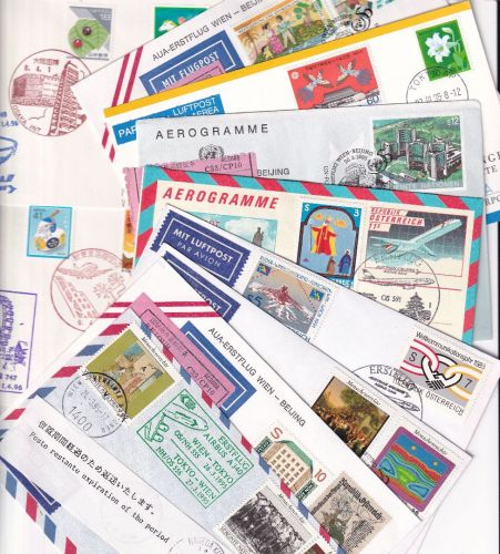 Österreich/China/Japan - AUA Erstflüge 10 Belege 1995/1996
