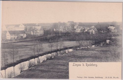 Sachsen - Liegau b. radeberg Ortsansicht sw-AK ungelaufen ca. 1910