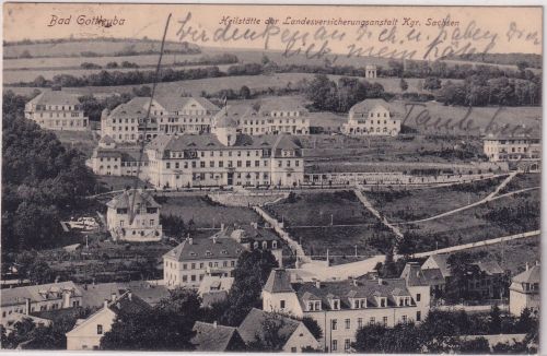 Sachsen - Bad Gottleuba Heilanstalt sw-AK gelaufen 1919