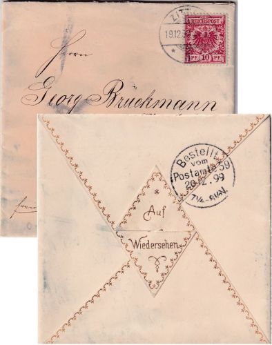 DR - 10 Pfg. K/A Zierbrief Zittau - Berlin 19.12.1899 - mit Inhalt
