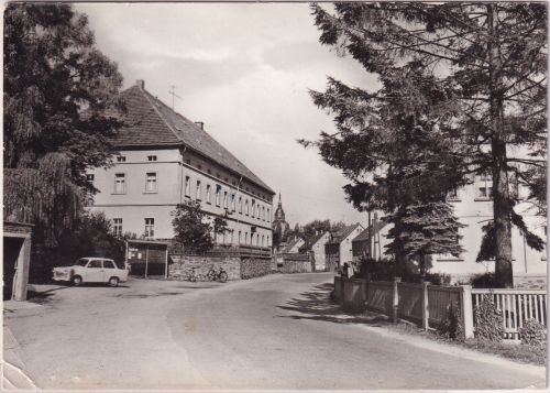 Sachsen - Oberbobritzsch Kr. Freiberg Straßenansicht sw-Foto-AK ca. 1970