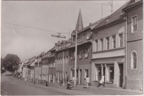 Sachsen - Sayda Ernst-Thälmann-Starße sw-Foto-AK gelaufen 1979